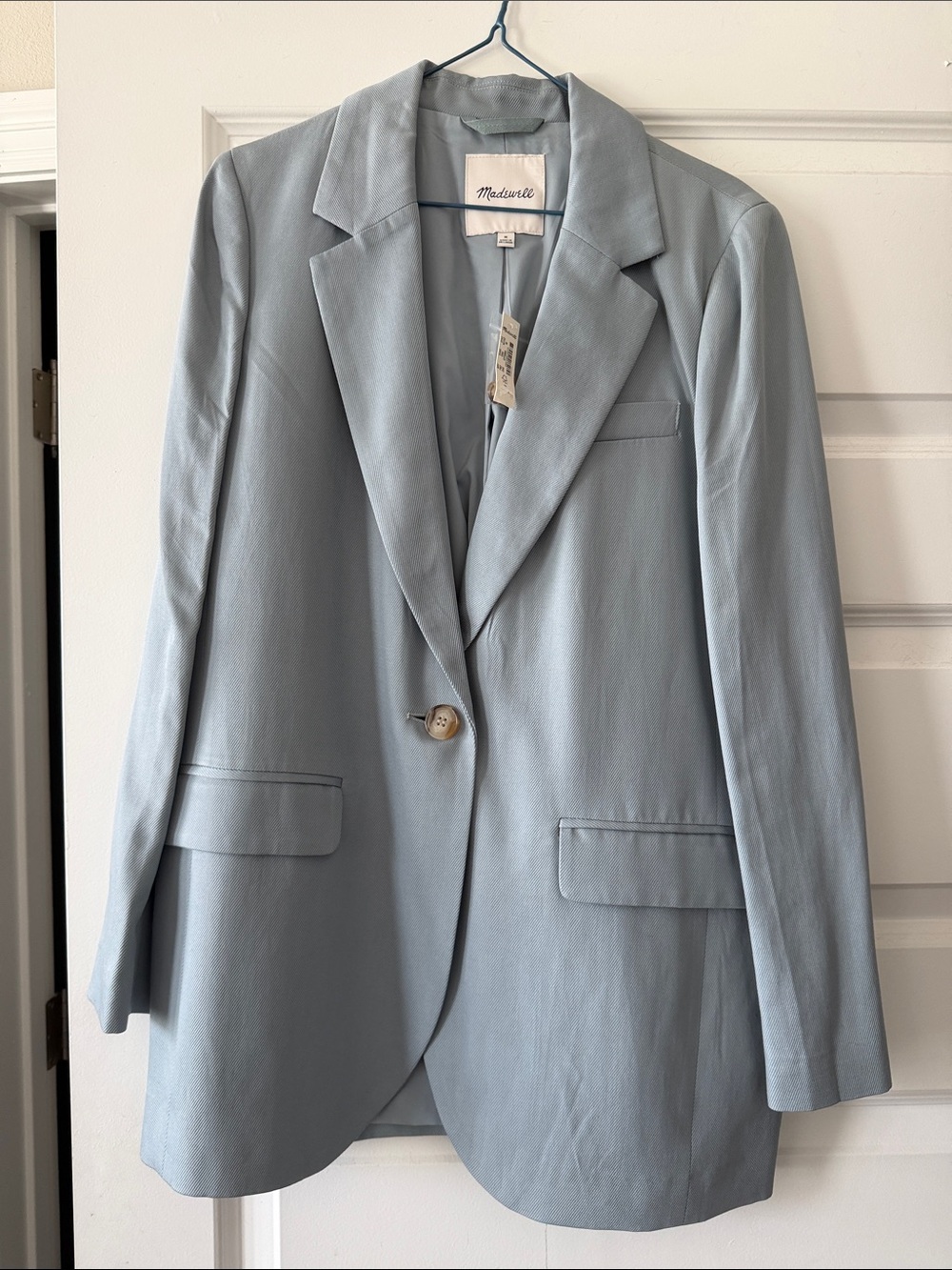 Madewell Light Blue Single-Button Blazer